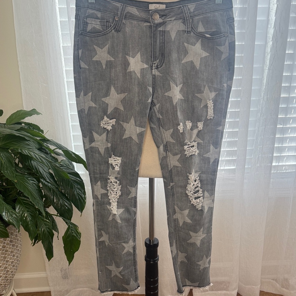 Easel Starry Gray Skinny Jeans